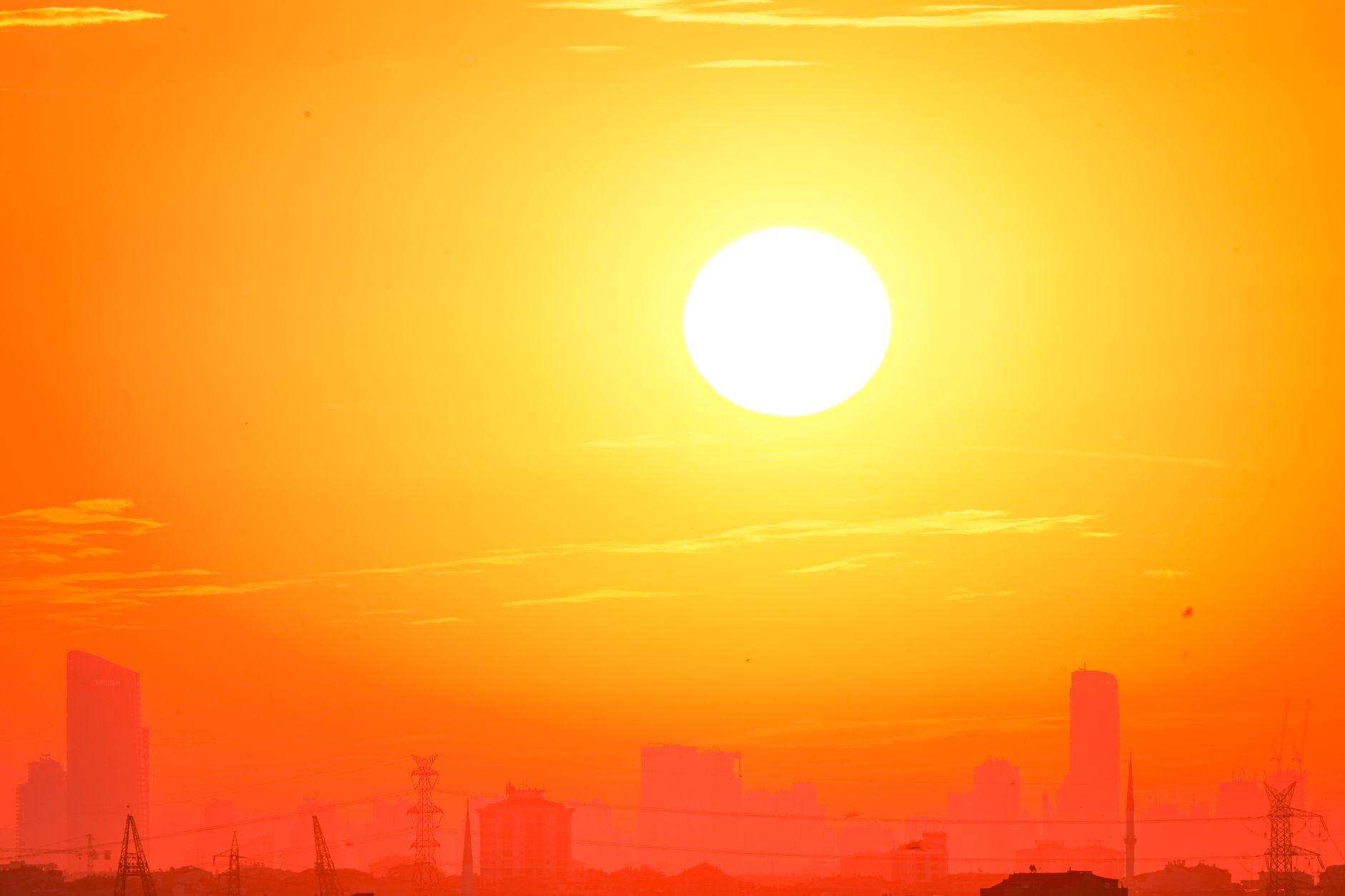 a city during sunset